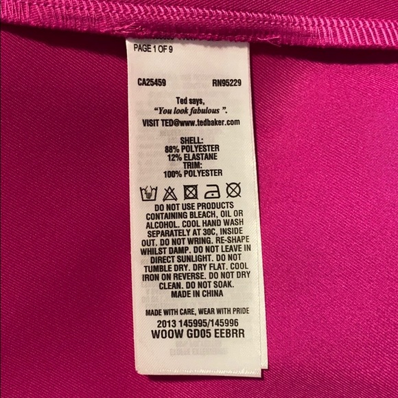 Ted Baker Fuchsia Eebrr Skater Dress sz 0 = 2 - Picture 6 of 7